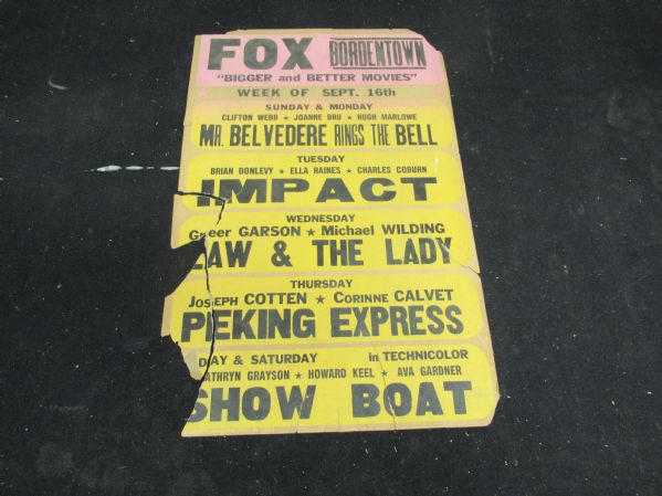 1950's Movie Theater Broadside - Large Size