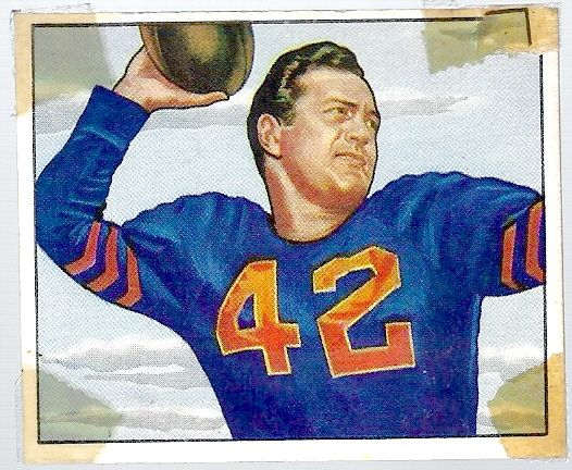 1950 Sid Luckman (HOF) Bowman Football Card