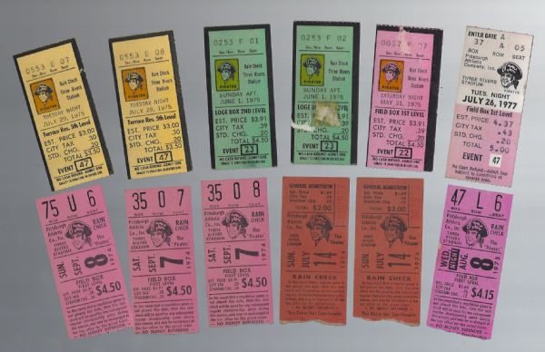 1970's Pittsburgh Pirates (MLB) Ticket Stub Lot