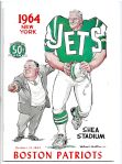 1964 NY Jets (AFL) vs. Boston Patriots Football Program - High Grade