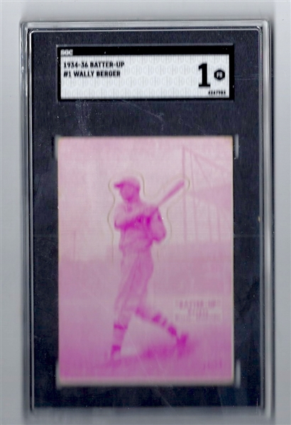 1934 Wally Berger - Batter Up Baseball Card - SGC Graded 1