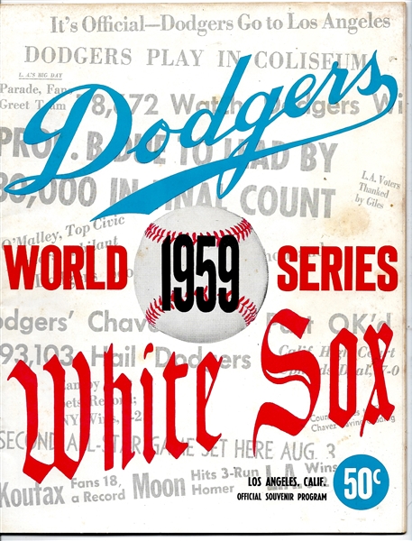 1959 World Series (Dodgers vs. White Sox) Official Program at LA - Better Grade