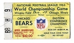 1963 NFL Championship (Chicago Bears vs. NY Giants) Official Game Ticket