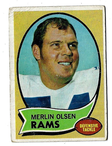 1970 Merlin Olsen (HOF) Topps Football Card