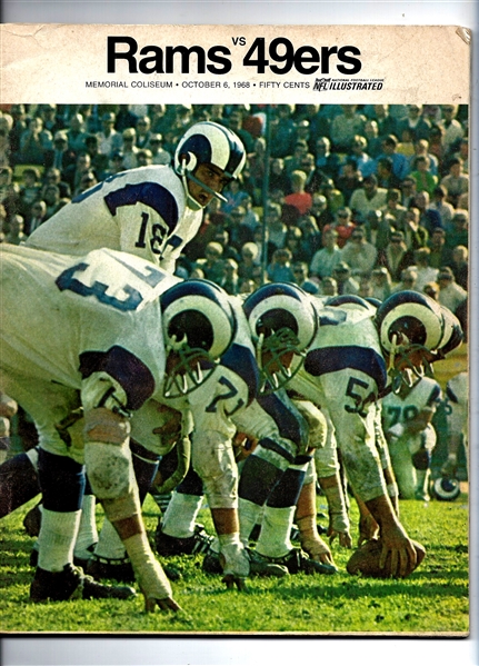 1968 LA Ramss (NFL) vs. SF 49'ers  Official Program at LA Memorial Coliseum