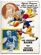 1949 LA Rams (NFL) vs. Chicago Bears Official Program at LA Memorial Coliseum
