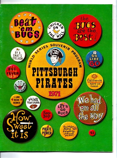 1971 World Series (Pittsburgh Pirates vs. Baltimore Orioles) Official Program 