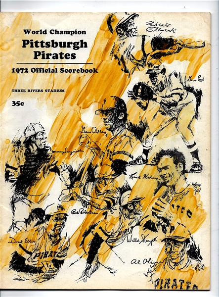 1972 Pittsburgh Pirates (NL) Official Program vs. Kansas City