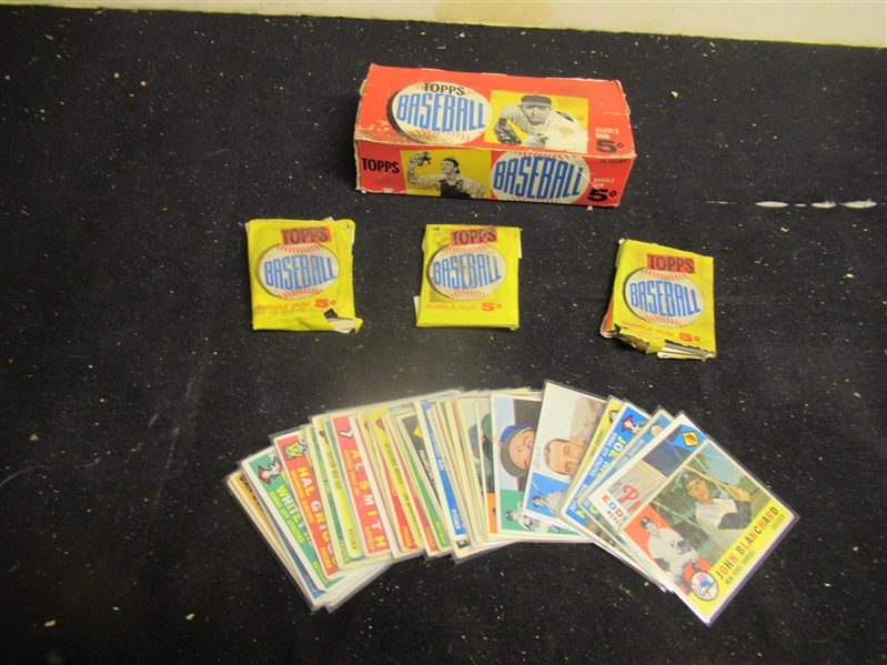 1960 Topps Baseball Super Memorabilia Lot: Box, Wrappers & Cards