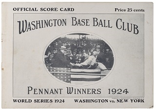 1924 World Series (At Washington - Senators vs. Giants) Official Program