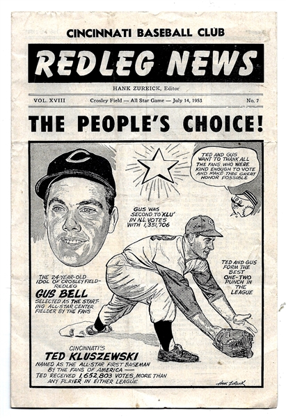 1953 Redleg News (Cincinnati Reds) - MLB All-Star Game at Crosley Field Preview Issue