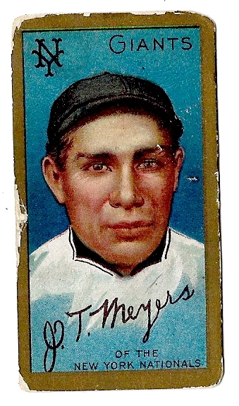 1911 Chief Myers (NY Giants) T205 Gold Border Tobacco Card 