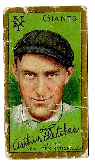 1911 Art Fletcher (NY Giants) T205 Gold Border Tobacco Card 