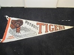 C. 1960s Detroit Tigers (AL) Full Size Pennant With Bengal Tiger Coming Out of the Stadium