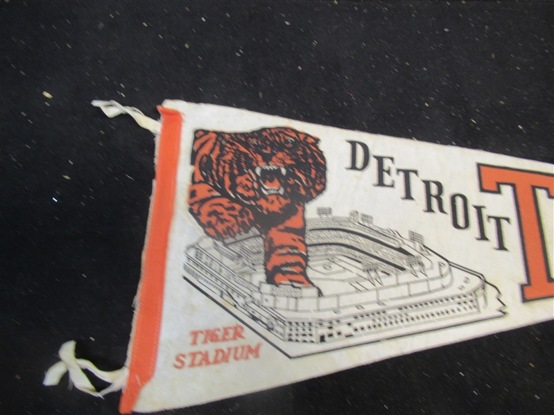 C. 1960's Detroit Tigers (AL) Full Size Pennant With Bengal Tiger Coming Out of the Stadium