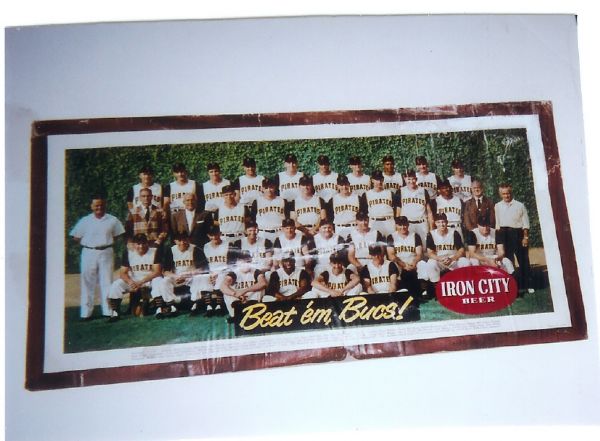 1960 Pittsburgh Pirates World Champs Iron City Beer Large Size Display Piece