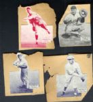 1934 Batter-Up Lot of (4) Cards Glued to Scrapbook Pages