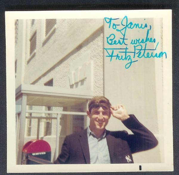 Fritz Peterson NY Yankees Smaller Size Personalized Autograph Color Photo