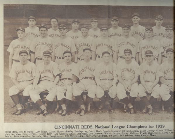 1939 Cincinnati Reds National League Champions TSN Team Supplemental