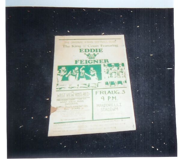 C. 1970's Eddie Feigner (The King and His Court) Softball Broadside