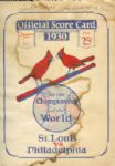 1930 World Series Program at St. Louis 