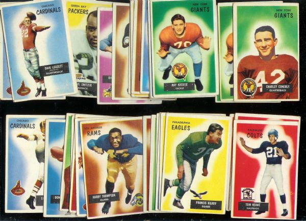 1955 Bowman Football Cards Lot of (34) with Some Stars