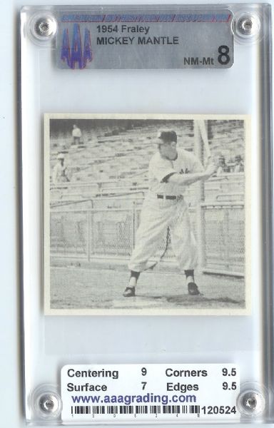 1954 Mickey Mantle Fraley (How To Play Championship Baseball) Graded Card