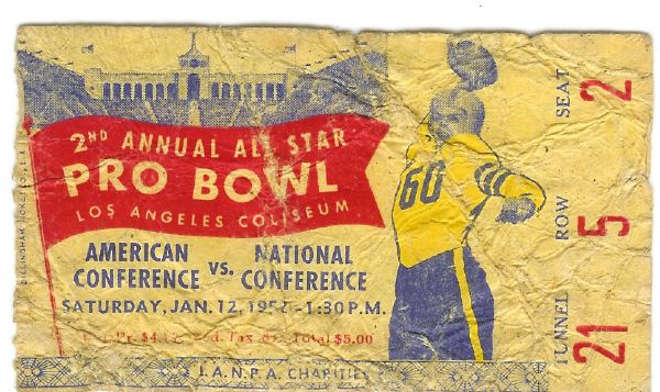 1952 2nd Annual NFL Pro Bowl Game Program with Ticket Stub