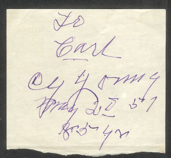 Cy Young Personalized Autograph