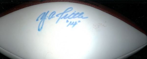 YA Tittle #14 Autographed Football