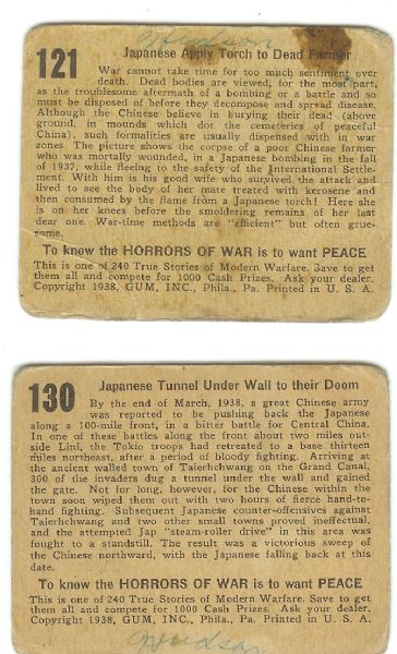 1938 Gum Inc. Horrors of War Card Lot of (24)
