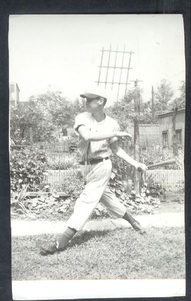 C. 1920's Arkansas Estate Baseball Photo of A Ballplayer Swinging Bat