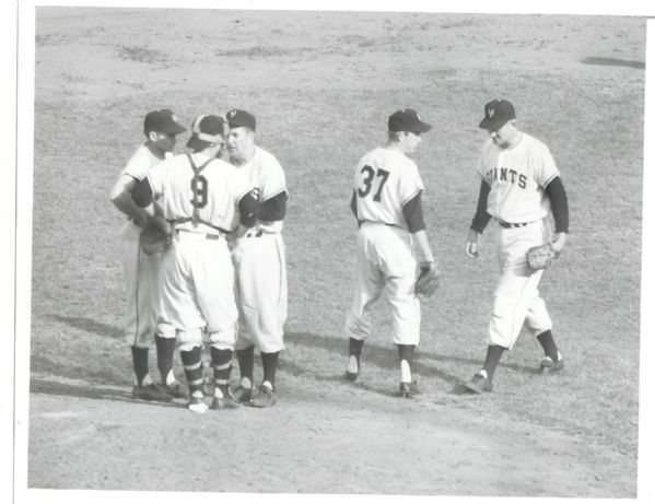 1954 World Series Game #1 NY Giants at the Mound Press Photo