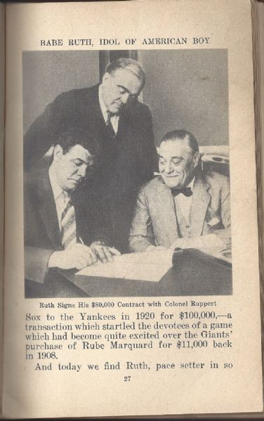 1930 Babe Ruth - The Idol of the American Boy - Original Hardcover Book 