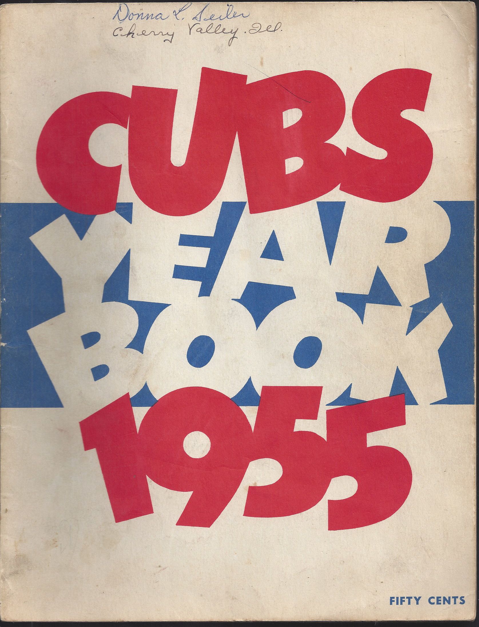 Cubs Writing Lot Detail - 1955 Chicago Cubs Official Yearbook