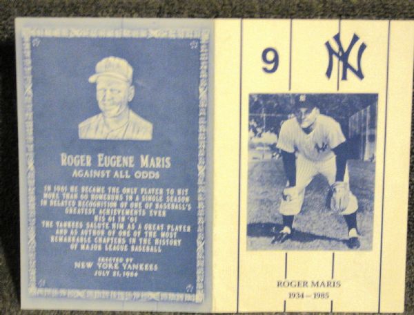 1985 Roger Maris Funeral Program 