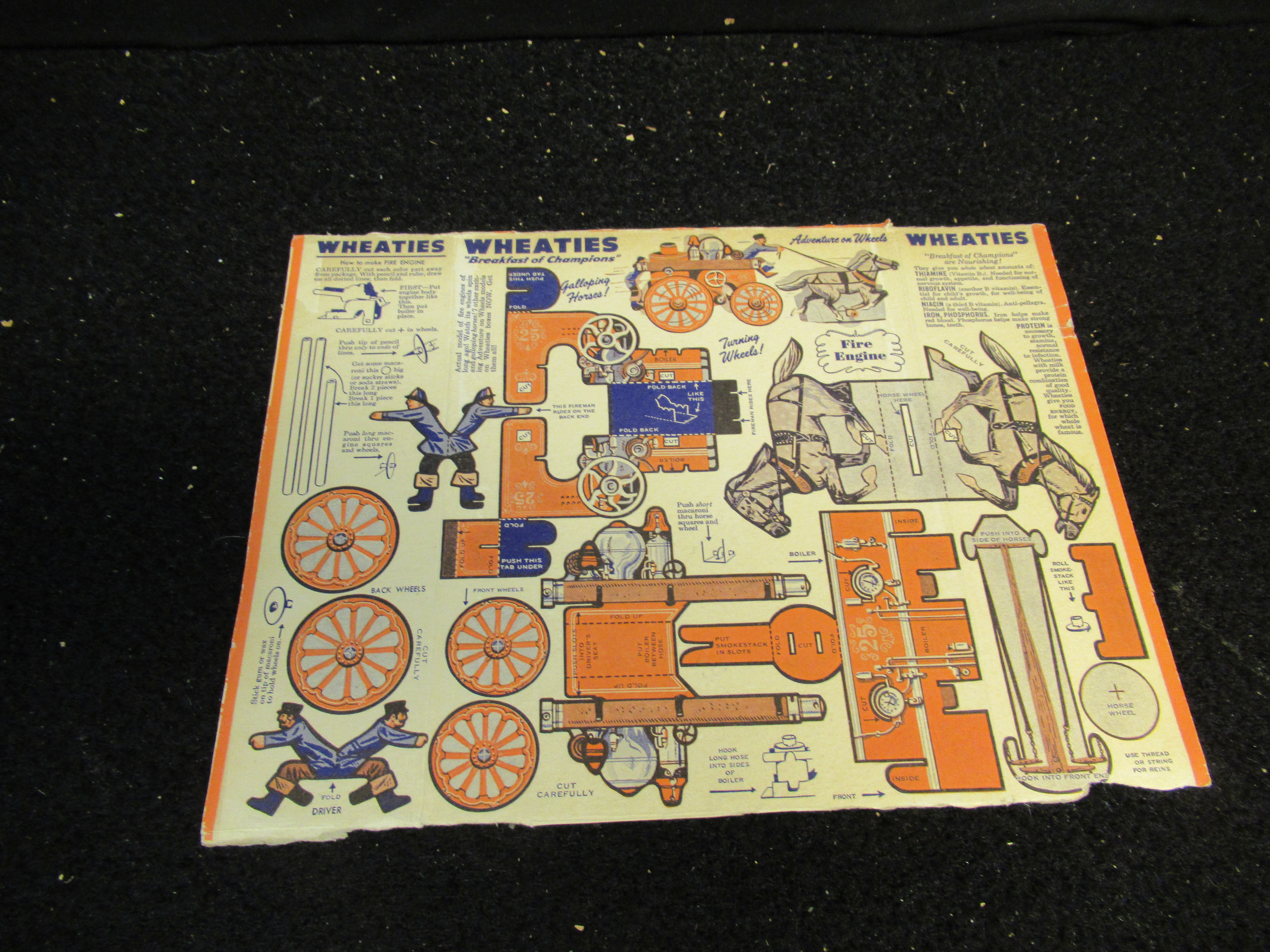 Lot Detail - 1950's Wheaties Back Panel - Adventures on Wheels Series ...