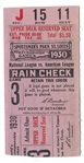 1930 World Series (St. Louis Cardinals vs. Philadelphia As) Game #3 Ticket at St. Louis