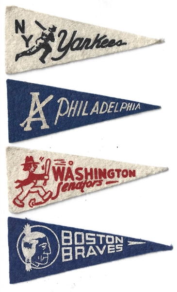 1950 American Nut and Chocolate Felt Pennants - Lot of (4)