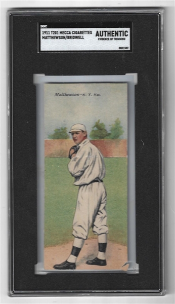 1911 Christy Mathewson (HOF) T201 Mecca Double Folder SGC Graded Authentic
