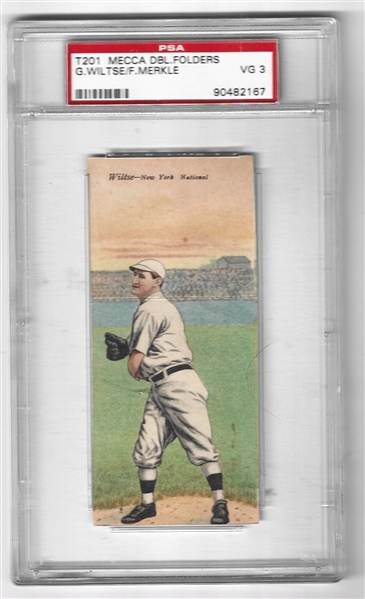 1911 T201 Fred Merkle/George Wiltse Mecca Double Folder Card Graded PSA 3