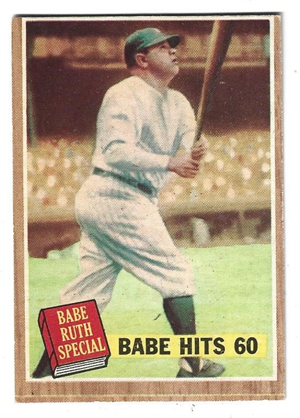 1962 Babe Ruth (HOF) Hits 60th Home Run Topps Baseball Card