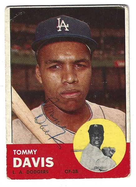 1963 Tommy Davis (LA Dodgers) Autographed Topps Card