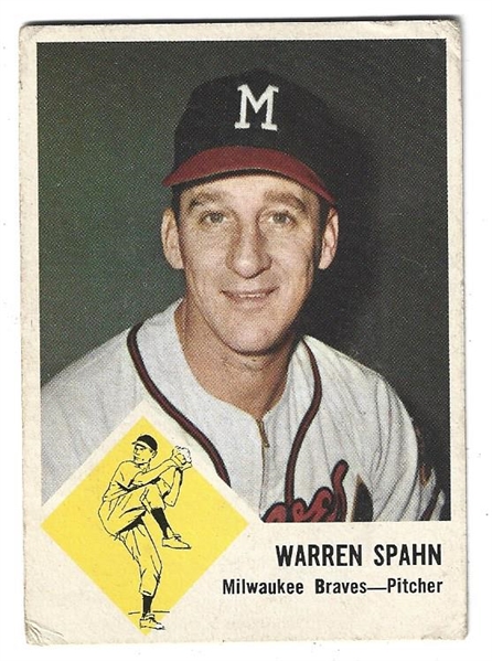 1963 Warren Spahn (HOF) Fleer Baseball Card 
