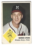 1963 Warren Spahn (HOF) Fleer Baseball Card 