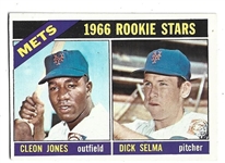 1966 NY Mets (Cleon Jones & Dick Selma) Topps Baseball Rookie Card 