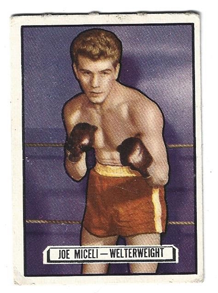 1951 Joe Micelli (Welterweight) Topps Ringside Boxing Card