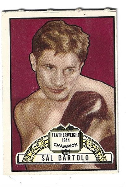 1951 Sal Bartolo (Featherweight Champion - 1944) Topps Ringside Boxing Card