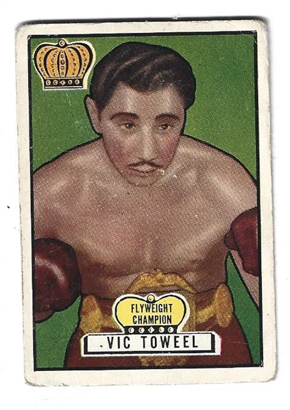 1951 Vic Toweel (Flyweight Champion) Topps Ringside Boxing Card