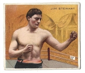 1911 Mecca Cigarettes Prize Fighters Series - Jim Stewart (Heavyweight) - Boxing Card